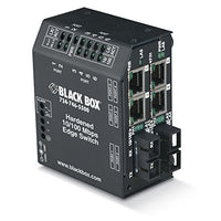 Black Box HRD Switch - (4) 10/100 RJ45, (2) 100 MM, 1300nm 2km ST, 24V DC