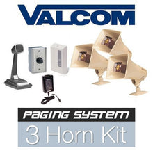 Load image into Gallery viewer, Valcom 3 Horn Speaker Paging Mass Notification and Emergency PA System Kit (Commercial Grade)
