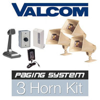Valcom 3 Horn Speaker Paging Mass Notification and Emergency PA System Kit (Commercial Grade)