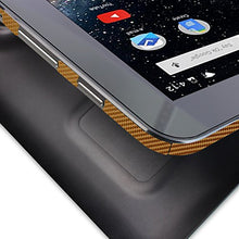Load image into Gallery viewer, Skinomi Gold Carbon Fiber Full Body Skin Compatible with Samsung Galaxy View (18.4 inch)(Full Coverage) TechSkin with Anti-Bubble Clear Film Screen Protector
