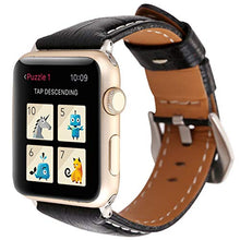 Load image into Gallery viewer, Compatible with Apple Watch Band 49mm 45mm 44mm 42mm 41mm 40mm 38mm, [Crocodile Pattern] Genuine Cow Leather Watch Strap Replacement Wristband for iWatch Series Ultra 8 7 6 5 4 3 2 1 SE
