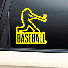 Load image into Gallery viewer, Nashville Decals Baseball Batter Up Vinyl Decal Laptop Car Truck Bumper Window Sticker - Yellow
