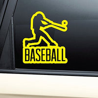 Nashville Decals Baseball Batter Up Vinyl Decal Laptop Car Truck Bumper Window Sticker - Yellow