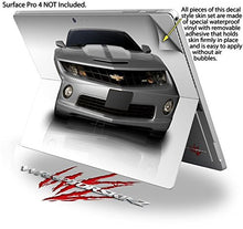 Load image into Gallery viewer, 2010 Chevy Camaro Silver - White Stripes - Decal Style Vinyl Skin fits Microsoft Surface Pro 4 (Surface NOT Included)

