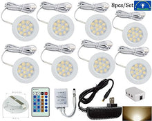 Load image into Gallery viewer, Xking K0784-8PCS(White Shell) Dimmable Recessed LED Lighting Downlight Spotlight kit Includes dimmer,12VDC,Total 24W(Set of 8pcs-Warm White)
