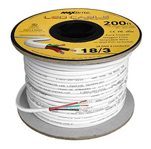 Load image into Gallery viewer, 18 Awg Low Voltage Led Cable 3 Conductor White Sleeve In Wall Speaker Wire Ul/C Ul Class 2 (200 Ft Ree
