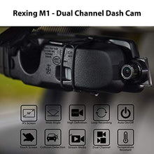 Load image into Gallery viewer, Rexing M1 HD Dual Channel Rear View 10 IPS Touch Screen Mirror Dash Cam 1296p + 720p Wide Angle Dashboard Streaming Media Recorder DVR with Rear Camera, G-Sensor, Loop Recording, Backup Camera
