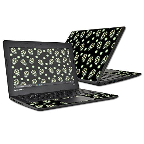 MightySkins Skin Compatible with Lenovo 100s Chromebook wrap Cover Sticker Skins Glowing Skulls