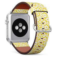 Load image into Gallery viewer, Compatible with Small Apple Watch 38mm, 40mm, 41mm (All Series) Leather Watch Wrist Band Strap Bracelet with Adapters (White Daisies On)
