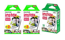 Load image into Gallery viewer, Fujifilm Instax Mini Instant Film, 5 Pack BUNDLE Includes Qty 2 Instax Mini Twin 10 Sheets x 2 packs = 40 Sheets + Instax Mini Single 10 Sheets: Total 50 Pictures
