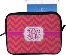 Load image into Gallery viewer, Pink &amp; Orange Chevron Tablet Case/Sleeve - Large (Personalized)
