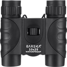 Load image into Gallery viewer, BARSKA AB12725 Blueline 10x25 Black Waterproof Compact Binoculars for Boating, Hunting, Fishing, Hiking, Events, Sports, etc
