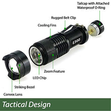 Load image into Gallery viewer, Bright Mini LED Tactical Flashlight - EcoGear FX E300-3 Light Modes, 300 Lumen Max Output, Adjustable Zoom Focus - Water Resistant for Outdoors with a Small Design - A Perfect Gift for Men

