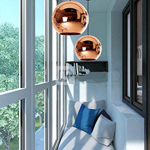 Load image into Gallery viewer, Creative Pendant Lights Hanging Lamp Plating Ball Round Glass Ceiling Lamp Loft Aisle Warehouse Bar Shop Office Living Room Restaurant Decoration (Copper, 20cm)
