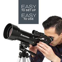 Load image into Gallery viewer, Celestron - 70mm Travel Scope - Portable Refractor Telescope - Fully-Coated Glass Optics - Ideal Telescope for Beginners - BONUS Astronomy Software Package
