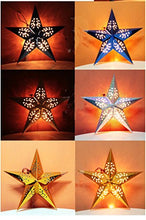 Load image into Gallery viewer, YueLian 17.71&quot; Blue Star Paper Lamp Shade Lantern Lampshade Lamp Cover Christmas Birthday Party Decor
