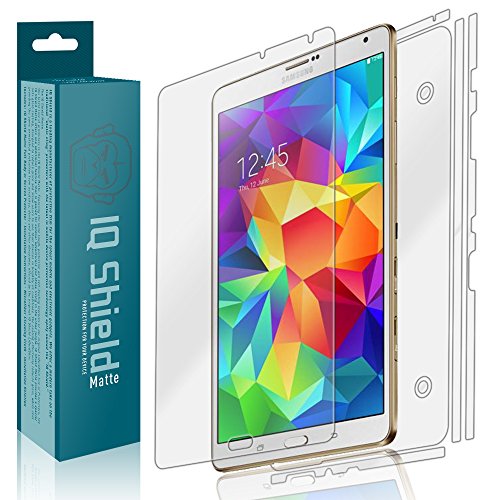 IQ Shield Matte Full Body Skin Compatible with Samsung Galaxy Tab S 8.4 + Anti-Glare (Full Coverage) Screen Protector and Anti-Bubble Film