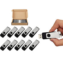 Load image into Gallery viewer, TOPESEL 10 Pack 2GB USB 2.0 Flash Drives Memory Stick Swivel Bulk USB Thumb Drive, Black
