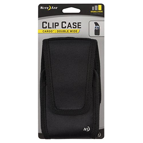 Nite Ize Clip Case Cargo Phone Holster - Protective, Clippable Phone Holder For Your Belt Or Waistband - Double Wide - Black