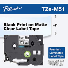 Load image into Gallery viewer, Brother P-touch TZe-M51 Black Print on Premium Matte Clear Laminated Tape 24mm (0.94) wide x 8m (26.2) long
