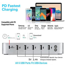 Load image into Gallery viewer, 105W Charging Station for iPhone 14 Pro Max, iPad Pro/Air, USB-C Laptop, MacBook, Samsung, COSOOS 6-Port USB Charger Station for Multiple Devices with Power Delivery PD &amp; QC, 7 Mixed Cable
