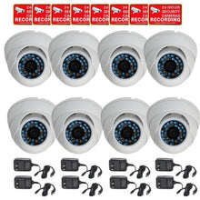 Load image into Gallery viewer, VideoSecu 8 Security Cameras Outdoor Day Night Vision CCD 600TVL 3.6mm Lens 20 IR Infrared LEDs Home Video CCTV Camera for DVR Surveillance System with Free Power Supplies and Warning Decals CQC
