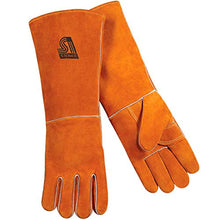 Load image into Gallery viewer, Steiner 21923-L Welding Gloves, Burnt orange Y-Series 23-Inch Length Shoulder Split Cowhide, Foam Lined, Large
