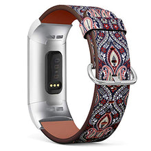 Load image into Gallery viewer, Replacement Leather Strap Printing Wristbands Compatible with Fitbit Charge 3 / Charge 3 SE - Floral Paisley Pattern
