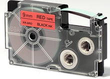Load image into Gallery viewer, Great quality Compatible for Casio Tape BLACK on Red Label XR-9RD1 0.35&quot;
