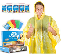 Wealers Rain Ponchos for Adults Teens Disposable Bulk Pack Emergency Raincoat Parks Outdoors Multi Colors Waterproof (Assorted, Case of 10)