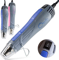 Heat Gun for Crafts, Mini Dual Temp Hot Air Gun Tool for Epoxy Resin, Shrink Wrapping, Vinyl Wrap, Embossing, Electronics, Candle Making, Sublimation, Phone Repair & DIY (Blue)