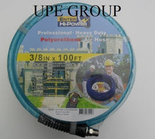 Load image into Gallery viewer, 3/8&quot; x 100 ft AIR COMPRESSOR HOSE POLYURETHANE 300 psi 1/4&quot; fittings air tool ROOFER NAIL GUN
