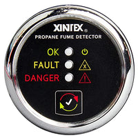Fireboy-Xintex Propane Fume Detector w/Plastic Sensor (Option: w/Plastic Sensor - No Solenoid Valve - Chrome Bezel Displa)