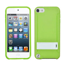 Load image into Gallery viewer, Soft Skin Case Fits Apple iPod Touch 5th 6th Solid White/Solid Green (with Stand) Gummy
