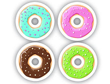Load image into Gallery viewer, Donut Stickers Pack #2 - Laptop Stickers - 4 Pack of 2 Vinyl Decals - Laptop, Phone, Tablet Vinyl Decal Sticker
