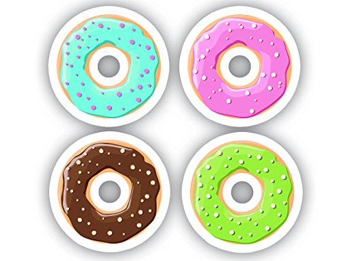 Donut Stickers Pack #2 - Laptop Stickers - 4 Pack of 2 Vinyl Decals - Laptop, Phone, Tablet Vinyl Decal Sticker