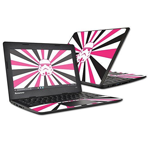 MightySkins Skin Compatible with Lenovo 100s Chromebook wrap Cover Sticker Skins Pink Star Rays