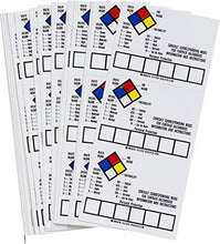 Load image into Gallery viewer, Brady 121059 Label, Vinyl Film, 1.5&quot; x 2&quot;, Black/Blue/Red/Yellow on White (Pack of 50)
