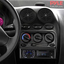 Load image into Gallery viewer, Marine Head Unit Receiver Speaker Kit - In-Dash LCD Digital Stereo Built-in Bluetooth &amp; Microphone w/ AM FM Radio System 6.5&#39;&#39; Waterproof Speakers (4) MP3/SD Readers &amp; Remote Control - Pyle PLMRKT48BK
