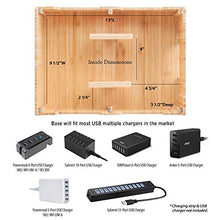 Load image into Gallery viewer, MobileVision 10-Port Bamboo Charging Station Includes 2 Powermod 5 USB Port Chargers for Smartphones &amp; Tablets
