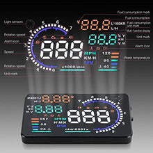 Load image into Gallery viewer, A8 HUD Head Up Display, KOBWA 5.5 inch Screen Car Windshield HUD with OBD2 Interface Plug,Display KM/h MPH,Speeding Warning,Fuel Consumption,Temperature

