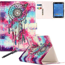 Load image into Gallery viewer, Universal 8.0&quot; Case, Newshine PU Leather Stand Folio Case with Card Slots for Galaxy Tab 3, Tab 4, Note 8.0 / iPad Mini 1, 2, 3 / Amazon Kindle Fire HD, Fire HDX and More 8.0&quot; - Red Dreamcatcher
