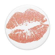 Load image into Gallery viewer, Rose Pink Kissy Lips Girly Girl on White Background PopSockets PopGrip: Swappable Grip for Phones &amp; Tablets
