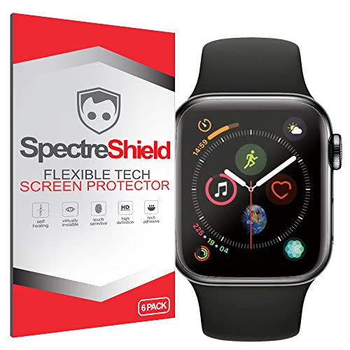 (6-Pack) Spectre Shield Screen Protector for Apple Watch 44mm Screen Protector iWatch Series 6 5 4 SE Case Friendly Accessories Flexible Full Coverage Clear TPU Film