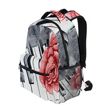 Load image into Gallery viewer, TropicalLife Watercolour Music Piano Keys Rose Flowers Backpacks Bookbag Shoulder Backpack Hiking Travel Daypack Casual Bags
