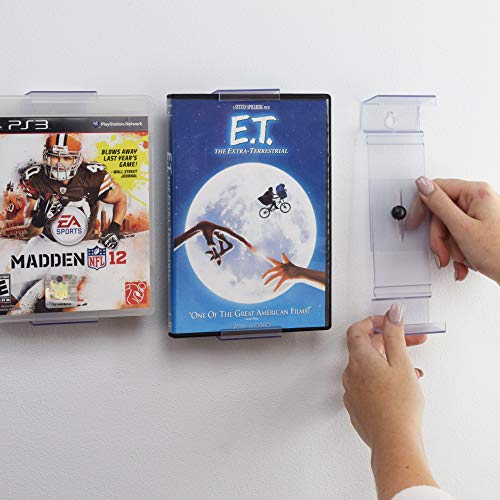 CollectorMount DVD Mount Video Game, 45 Record and Blu-Ray Shelf Stand and Wall Mount, Invisible and Adjustable, 1 Pack