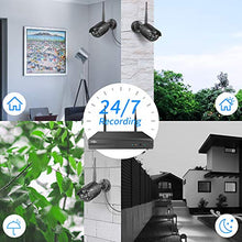 Load image into Gallery viewer, Hiseeu Black Wireless Security Camera System, 8CH 1296P NVR 8Pcs Outdoor/Indoor WiFi Surveillance Camera 3MP with Night Vision, Waterproof,Motion, 1-way Audio, Remote Access, 3TB HDD, DC12V Power Cord
