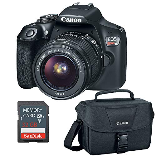 Canon EOS Rebel T6 DSLR Camera w/EF-S 18-55mm, 32GB SD Card & Camera Bag (Renewed)
