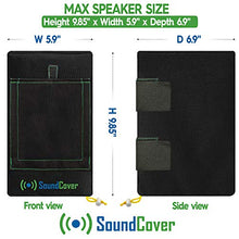 Load image into Gallery viewer, 2 Black Waterproof Outdoor Speaker Covers for Outdoor Speakers fit Yamaha NS-AW194, Herdio 4 &amp; Polk Audio Atrium 4 - Sound Flap Option &amp; UV50+ Protection (MAX Size: H 9.85 x W 5.9 x D 6.9 Inch)
