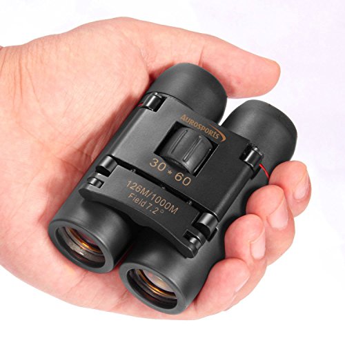 Aurosports 30x60 Compact Folding Binoculars Telescope for Adults Kids Bird Watching with Low Light Night Vision for Outdoor Birding, Travelling, Sightseeing, Hunting, etc